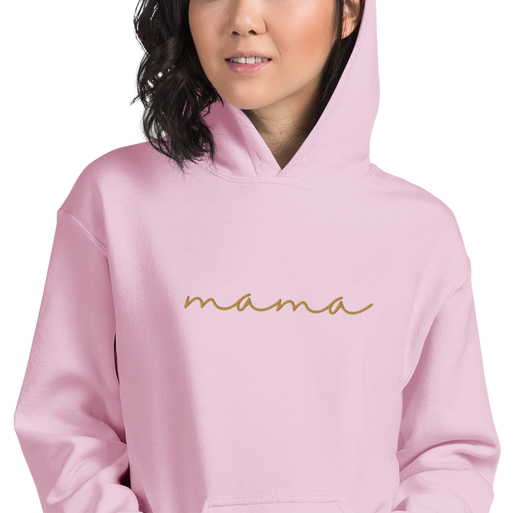 Mama Embroidered Hoodie & Personalized Sleeves| Valentine's Day | Gift for Her