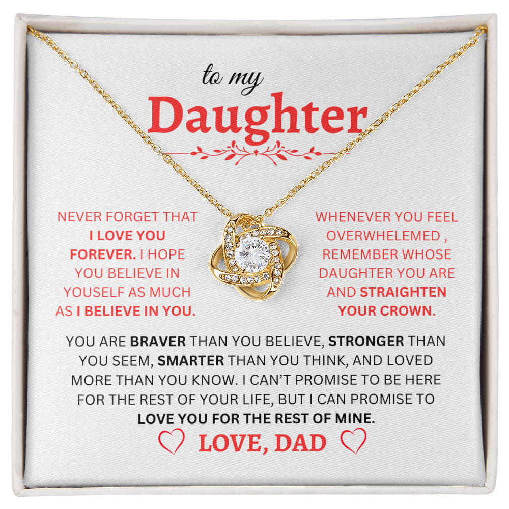 To My Daughter - Love Knot Necklace