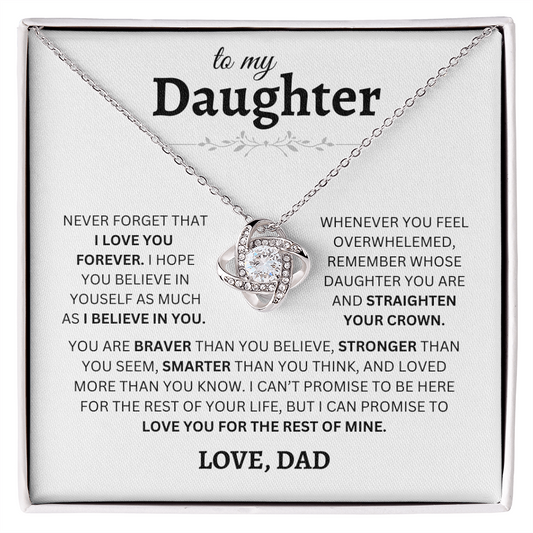 To My Daughter - Love Knot Necklace