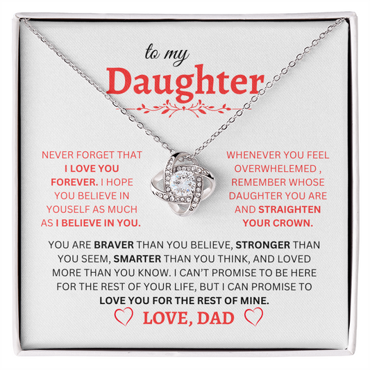 To My Daughter - Love Knot Necklace