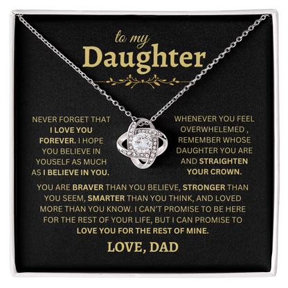 To My Daughter - Love Knot Necklace