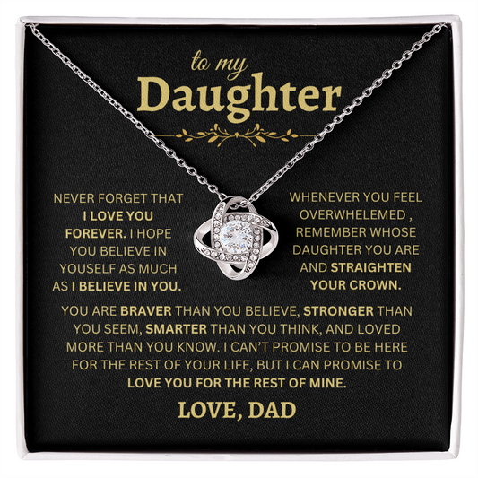 To My Daughter - Love Knot Necklace