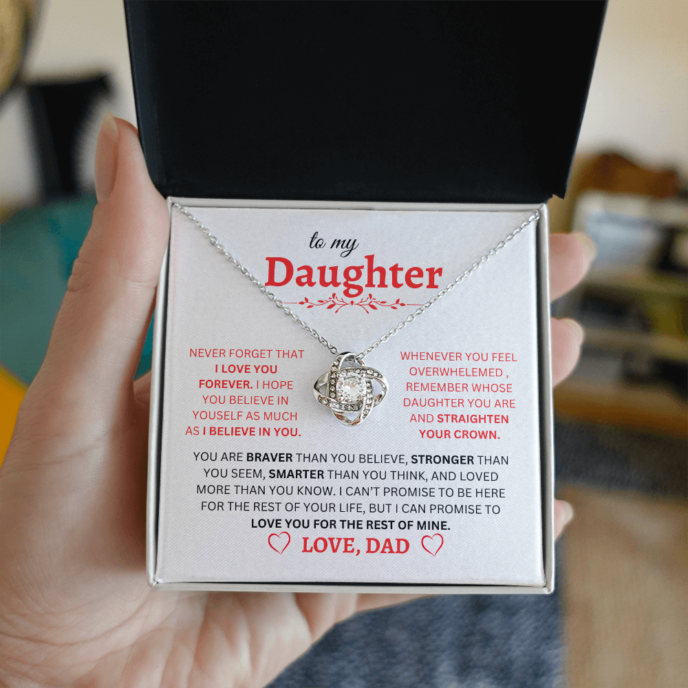 To My Daughter - Love Knot Necklace