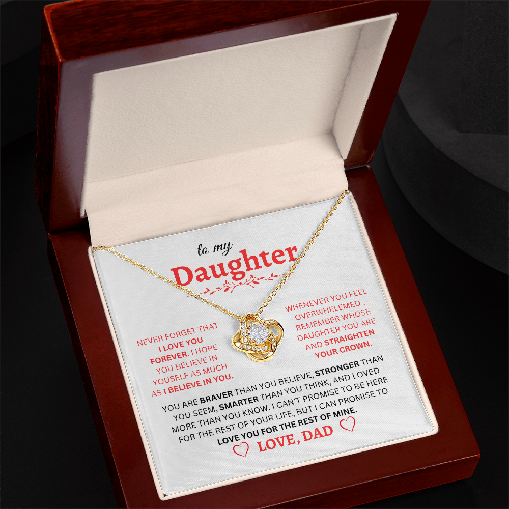 To My Daughter - Love Knot Necklace