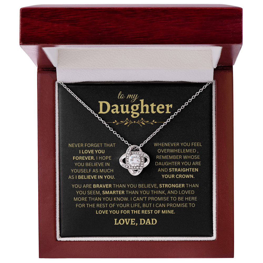 To My Daughter - Love Knot Necklace