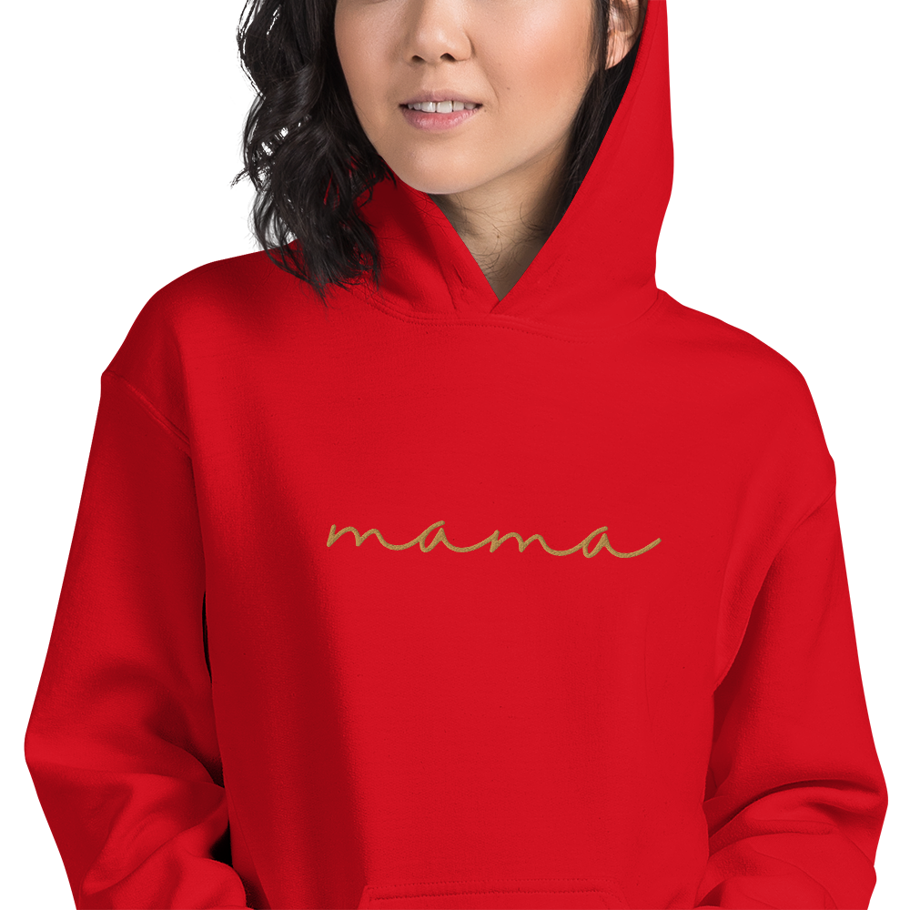 Mama Embroidered Hoodie & Personalized Sleeves| Valentine's Day | Gift for Her